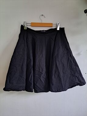 🇨🇦 Putré-Fashion Gothic Black A-Line Skirt Large Alt Goth